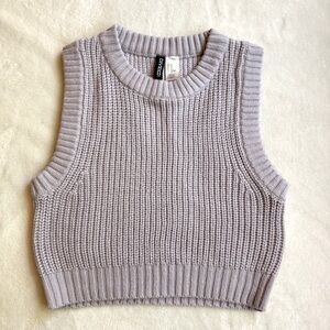 H&M Purple Ribbed Knit Top